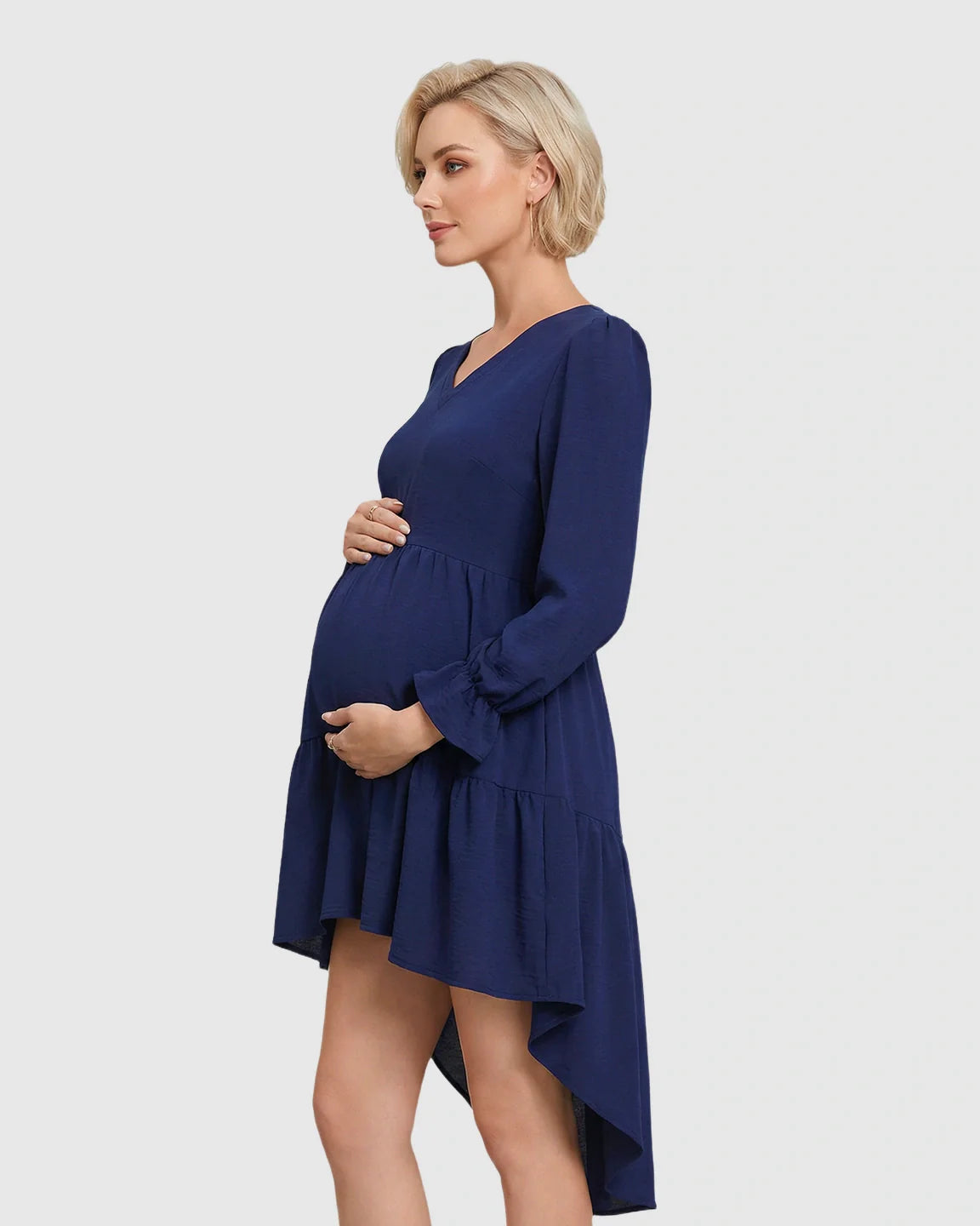 Bump Society – The Comfort Collection: Tie Back Fishtail Hem Maternity Dress