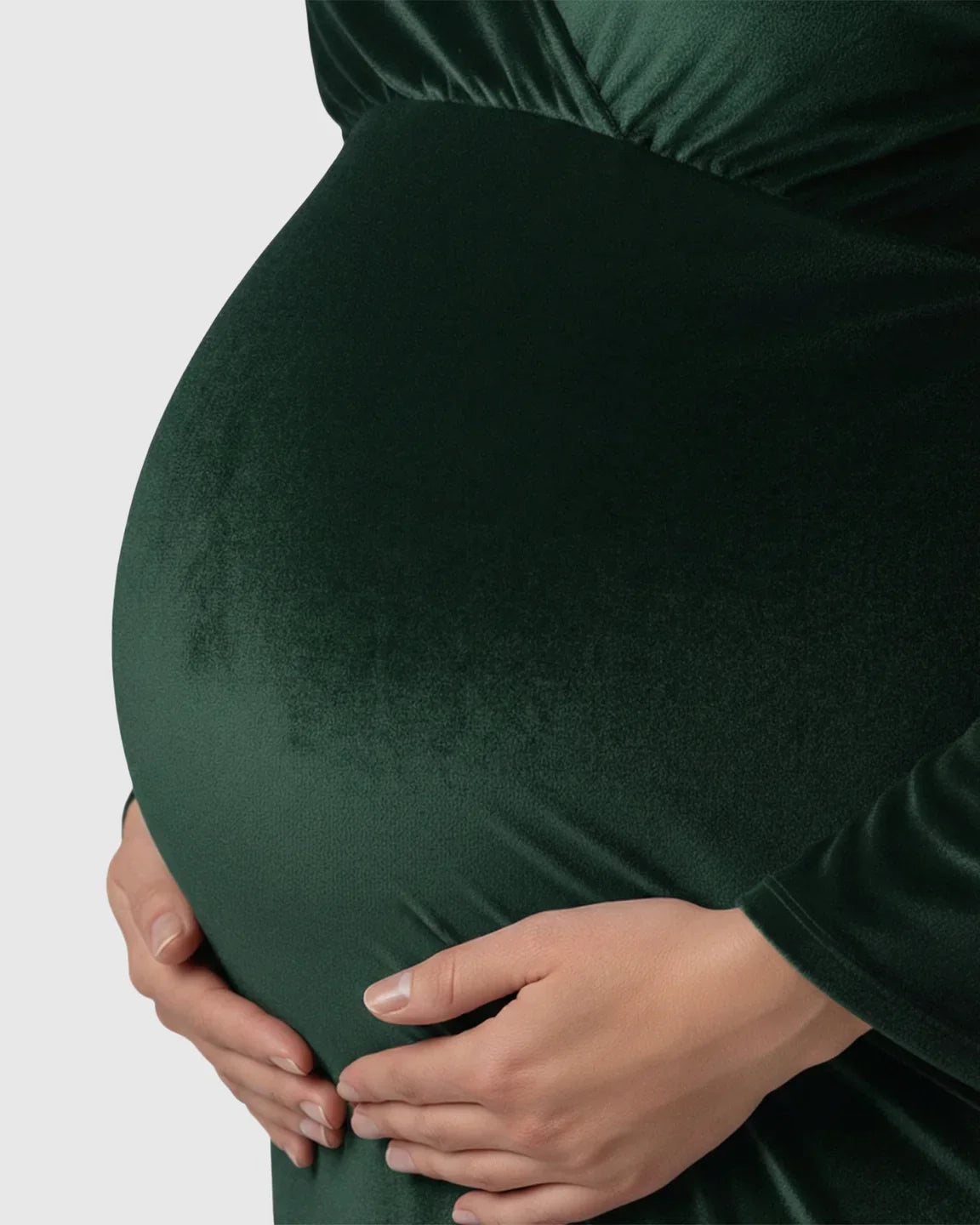 Bump Society – The Comfort Collection: Long-Sleeve Mermaid Train Maternity Photoshoot Gown