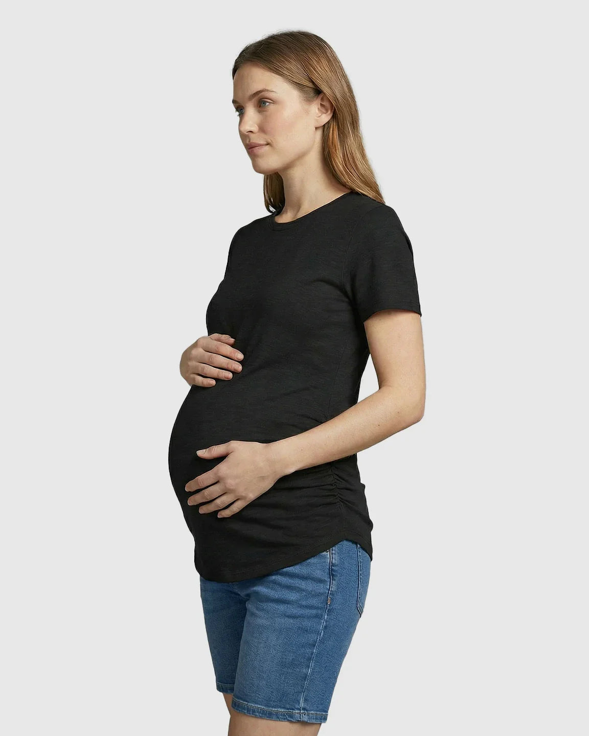 Bump Society – The Comfort Collection: Side Ruched Everyday Maternity T Shirt