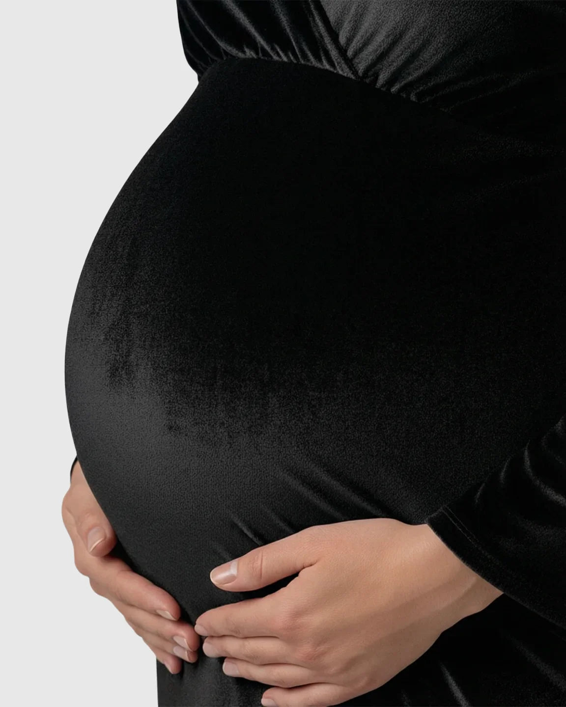 Bump Society – The Comfort Collection: Long-Sleeve Mermaid Train Maternity Photoshoot Gown