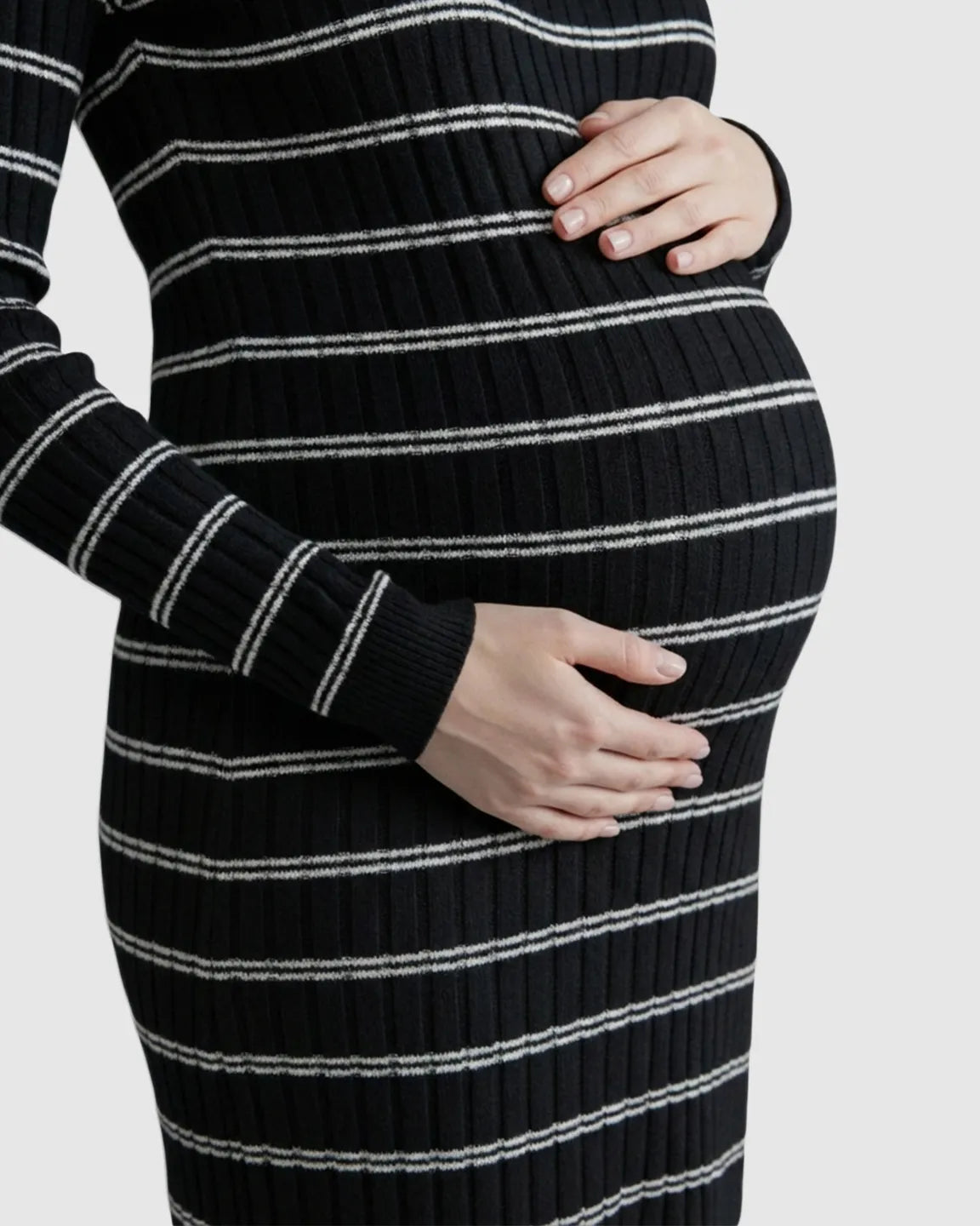 Bump Society – The Comfort Collection: Contrast Collared Casual Maternity Midi Dress
