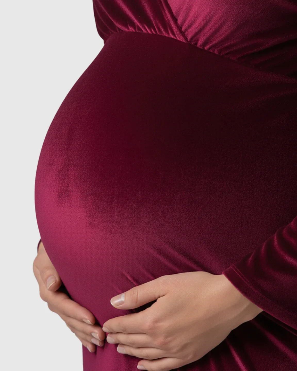 Bump Society – The Comfort Collection: Long-Sleeve Mermaid Train Maternity Photoshoot Gown