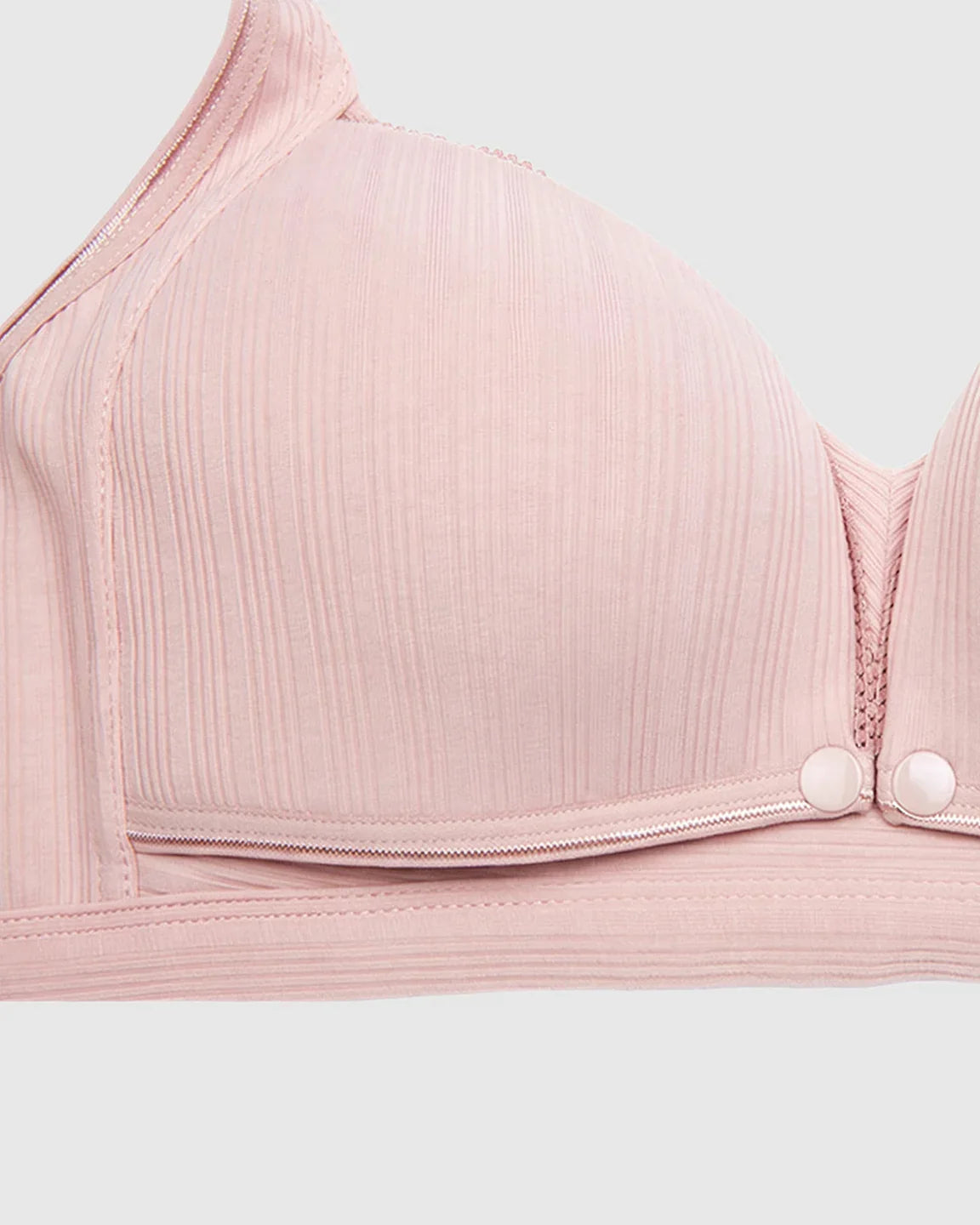 Bump Society – The Nursing Collection: Front-Open Ribbed V-Neck Nursing Bra
