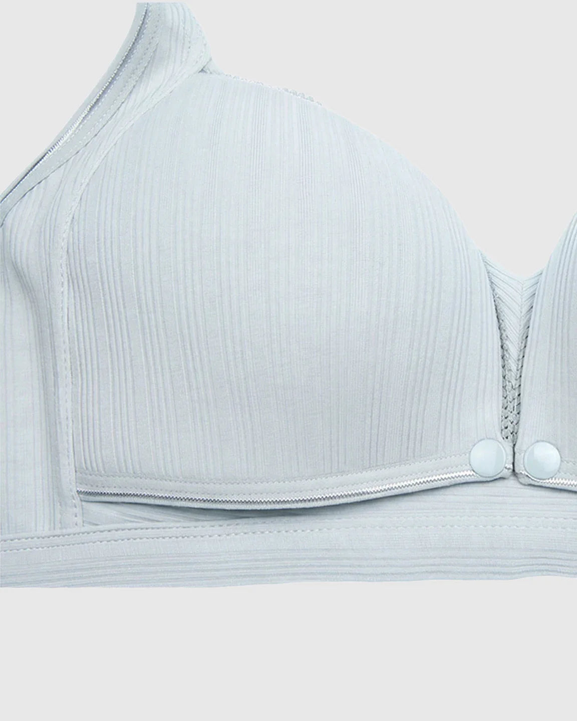Bump Society – The Nursing Collection: Front-Open Ribbed V-Neck Nursing Bra