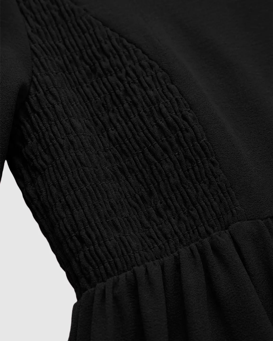 Bump Society – The Comfort Collection: Shirred Ruffle Sleeve Swing Maternity Midi Dress