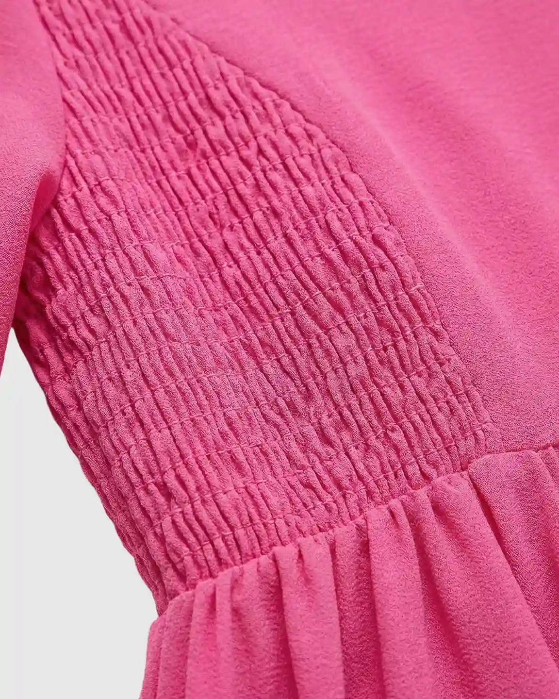 Bump Society – The Comfort Collection: Shirred Ruffle Sleeve Swing Maternity Midi Dress