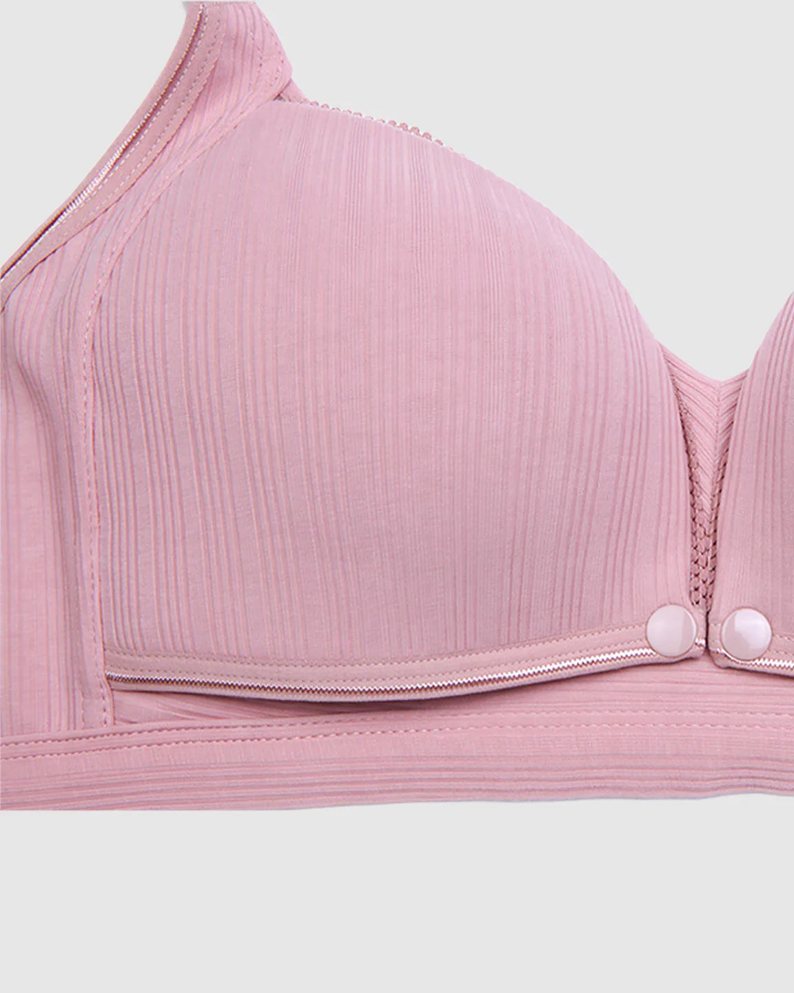 Bump Society – The Nursing Collection: Front-Open Ribbed V-Neck Nursing Bra