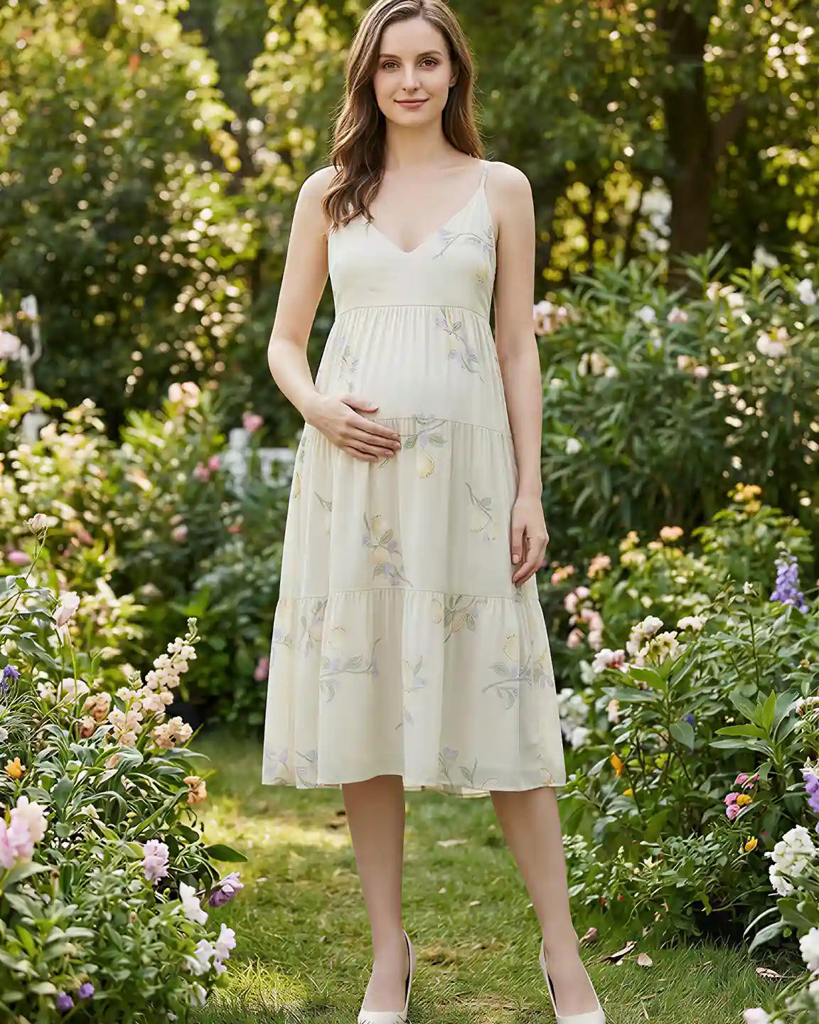 Bump Society – The Comfort Collection: Floral Print Empire Waist Maternity Nightdress