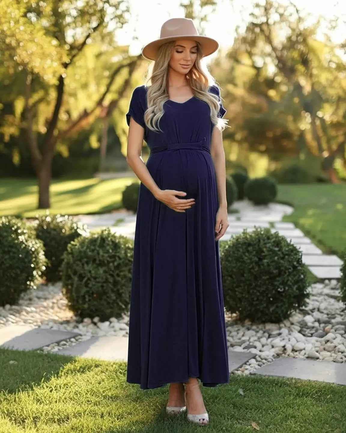 Bump Society – The Comfort Collection: Empire Waist Flowy Maternity Maxi Dress