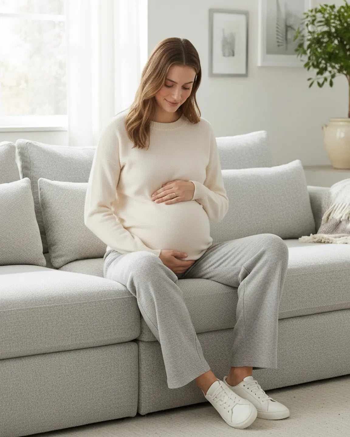 Bump Society – The Comfort Collection: Waffle Knit Wide-Leg Maternity Pants