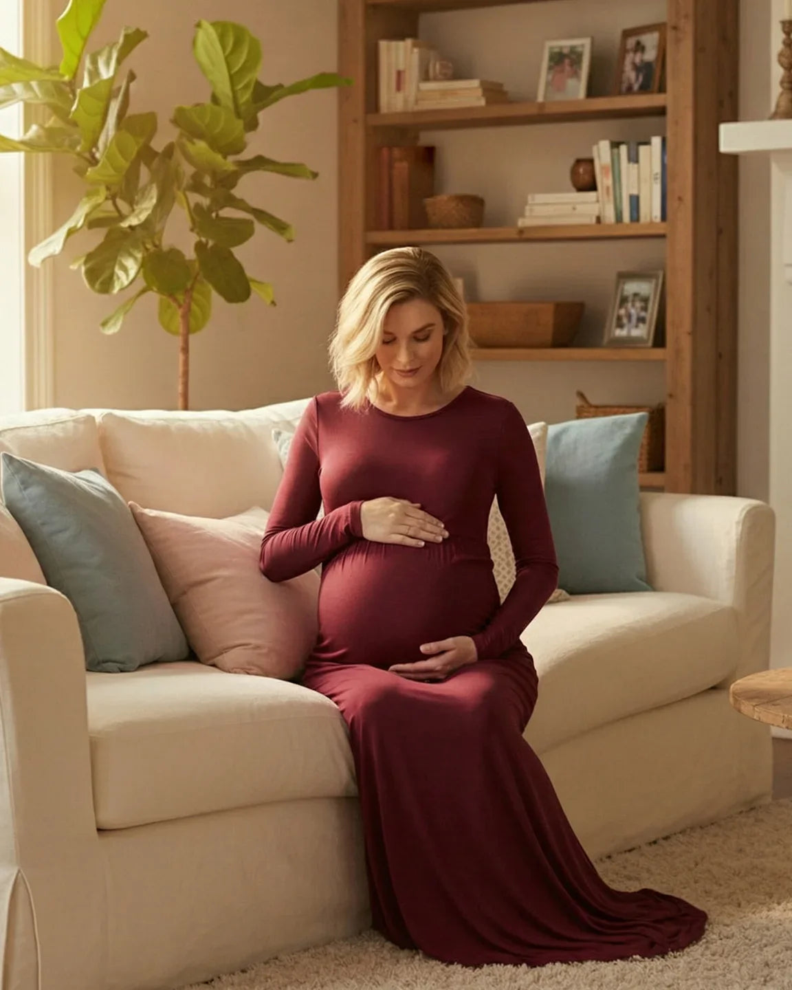 Bump Society – The Comfort Collection: Empire Waist Fitted Maternity Photoshoot Dress