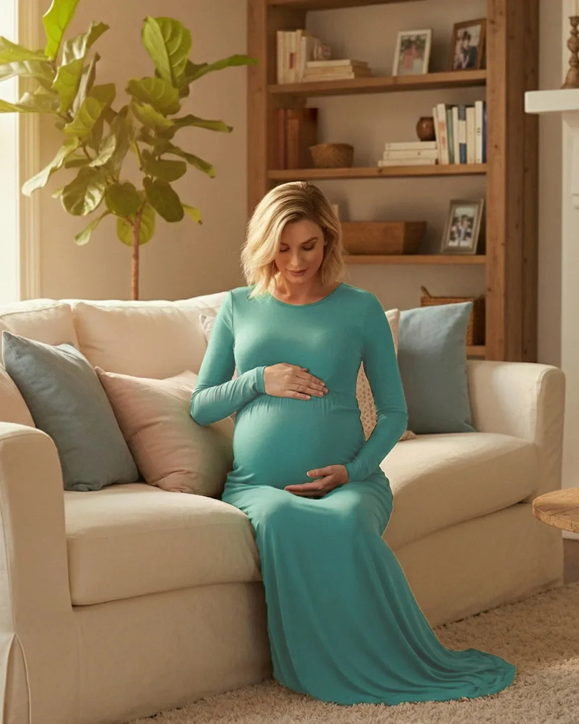Bump Society – The Comfort Collection: Empire Waist Fitted Maternity Photoshoot Dress