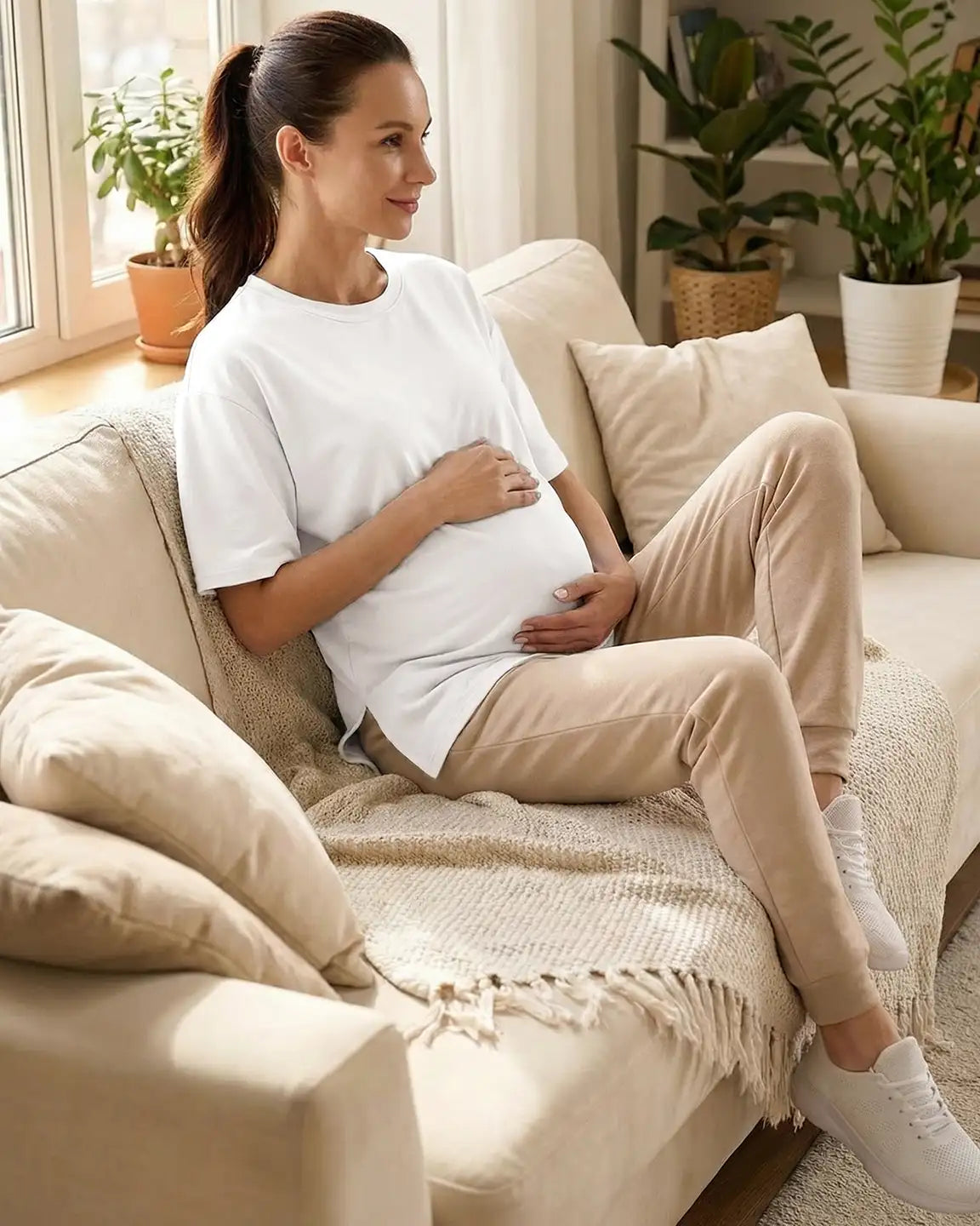 Bump Society – The Nursing Collection: Zipper Slits Casual Maternity Nursing T Shirt