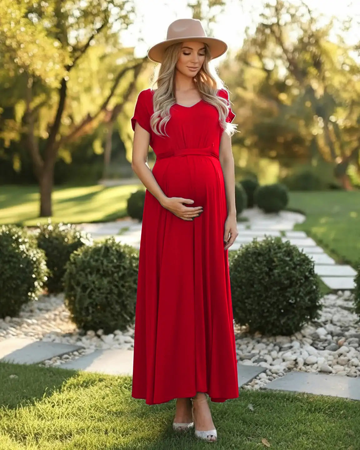 Bump Society – The Comfort Collection: Empire Waist Flowy Maternity Maxi Dress