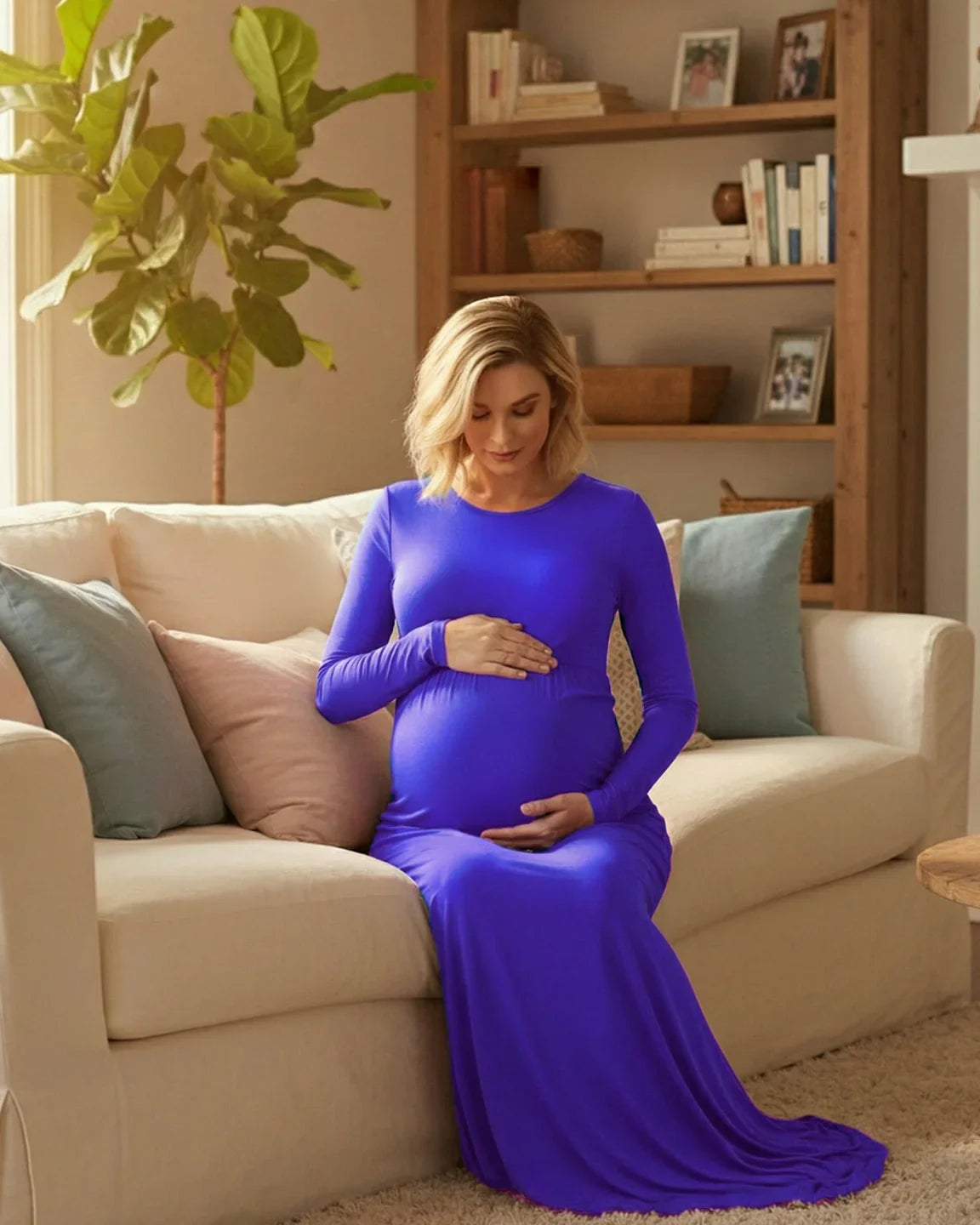 Bump Society – The Comfort Collection: Empire Waist Fitted Maternity Photoshoot Dress