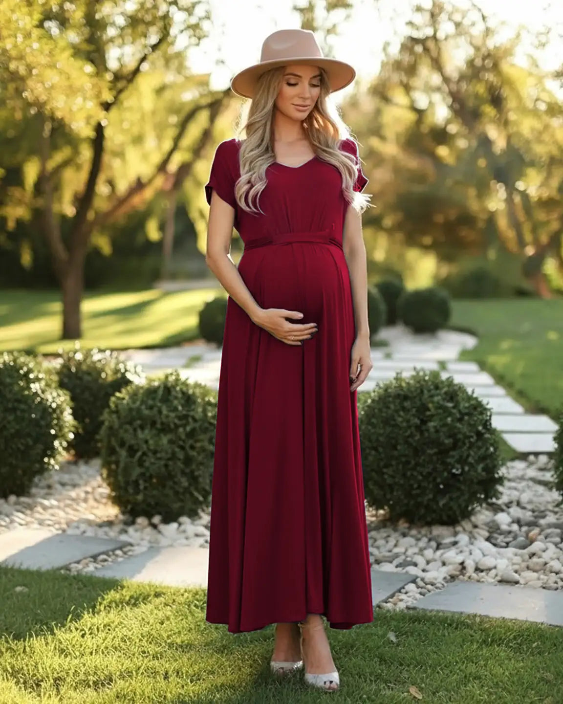 Bump Society – The Comfort Collection: Empire Waist Flowy Maternity Maxi Dress