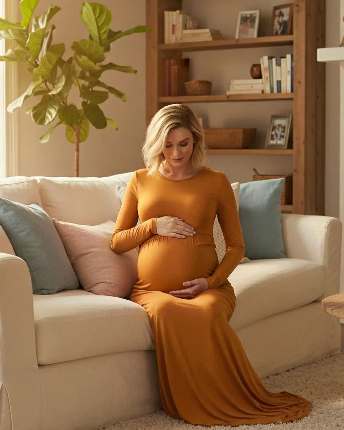 Bump Society – The Comfort Collection: Empire Waist Fitted Maternity Photoshoot Dress