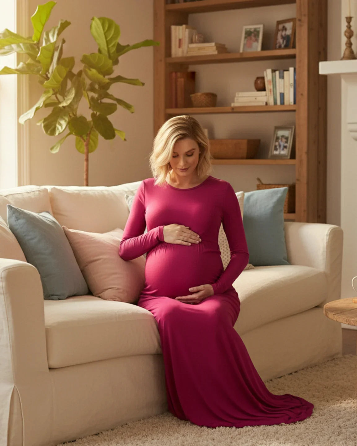 Bump Society – The Comfort Collection: Empire Waist Fitted Maternity Photoshoot Dress