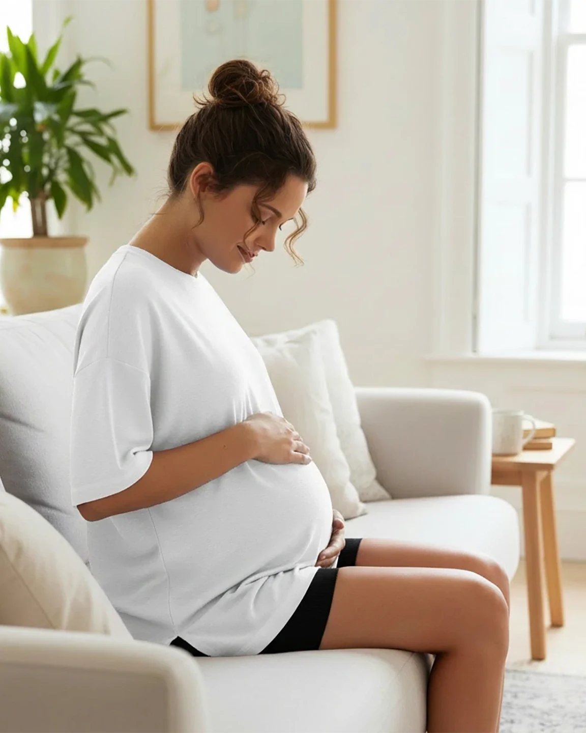 Bump Society – The Comfort Collection: Short Puff Sleeve Casual Maternity Maxi Dress