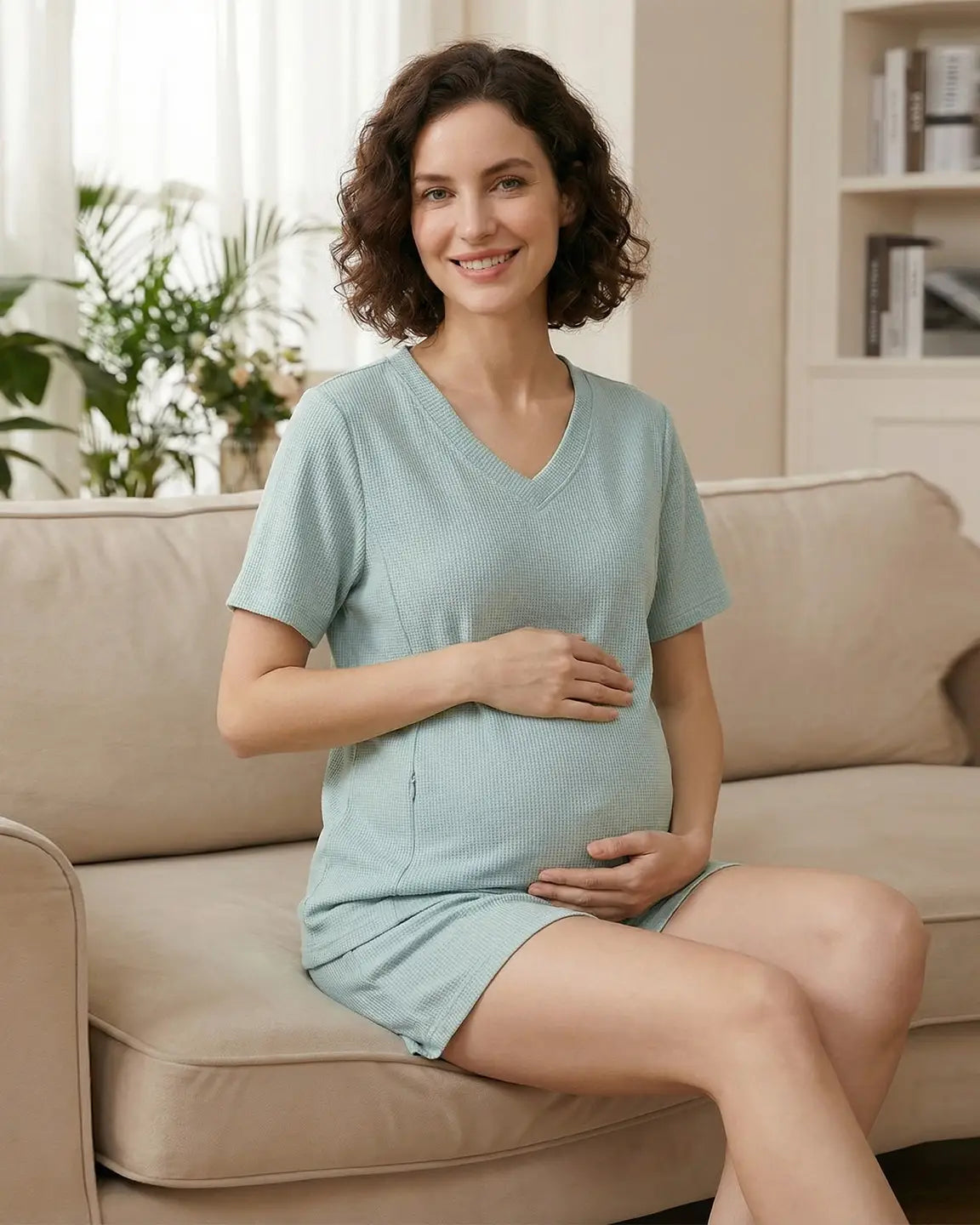 Bump Society – The Nursing Collection: Discreet-Zip Relaxed Nursing & Maternity Lounge Set