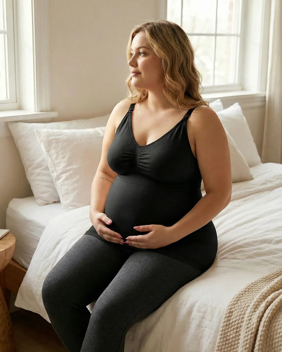 Bump Society – The Nursing Collection: Front-Opening Clasp Camisole-Style Maternity Nursing Top
