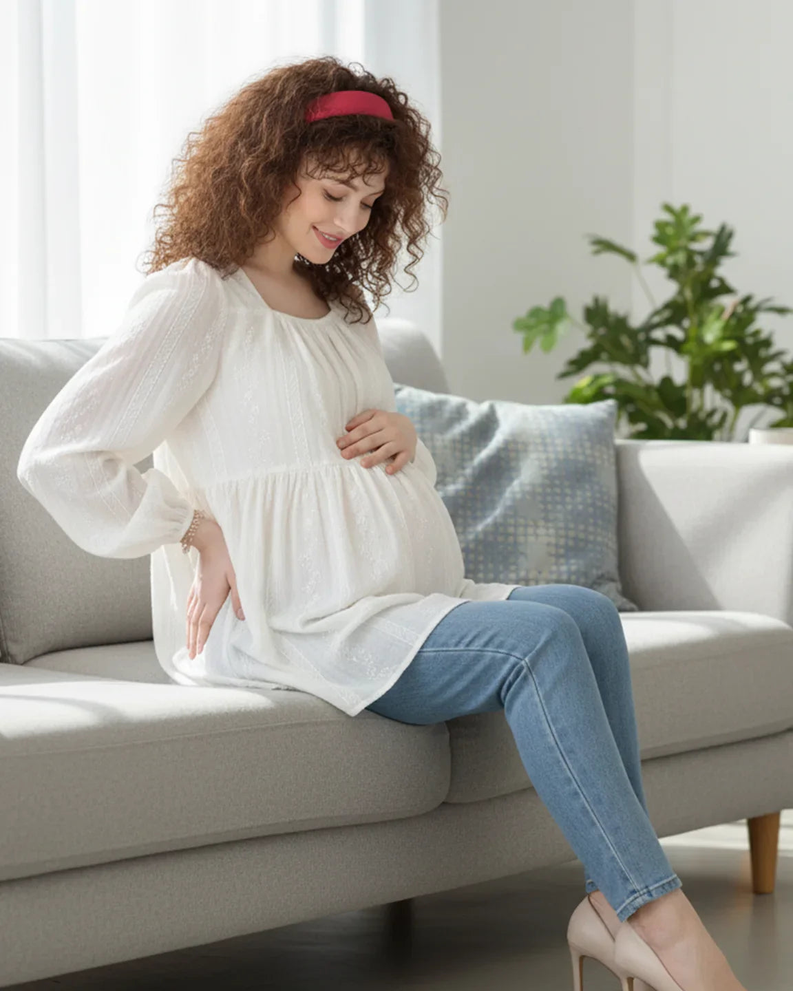 Bump Society – The Comfort Collection: Embroidered Texture Korean Style Maternity Tunic Top