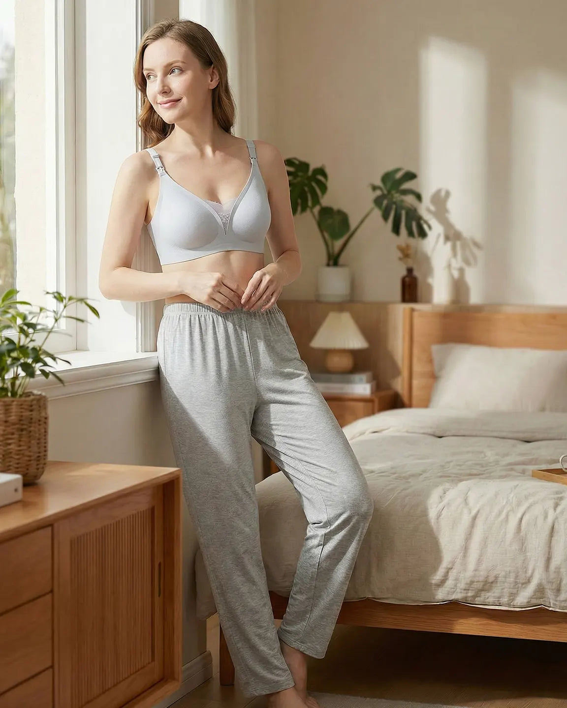Bump Society – The Nursing Collection: Thin Mesh Jelly Strip Design Nursing Bra