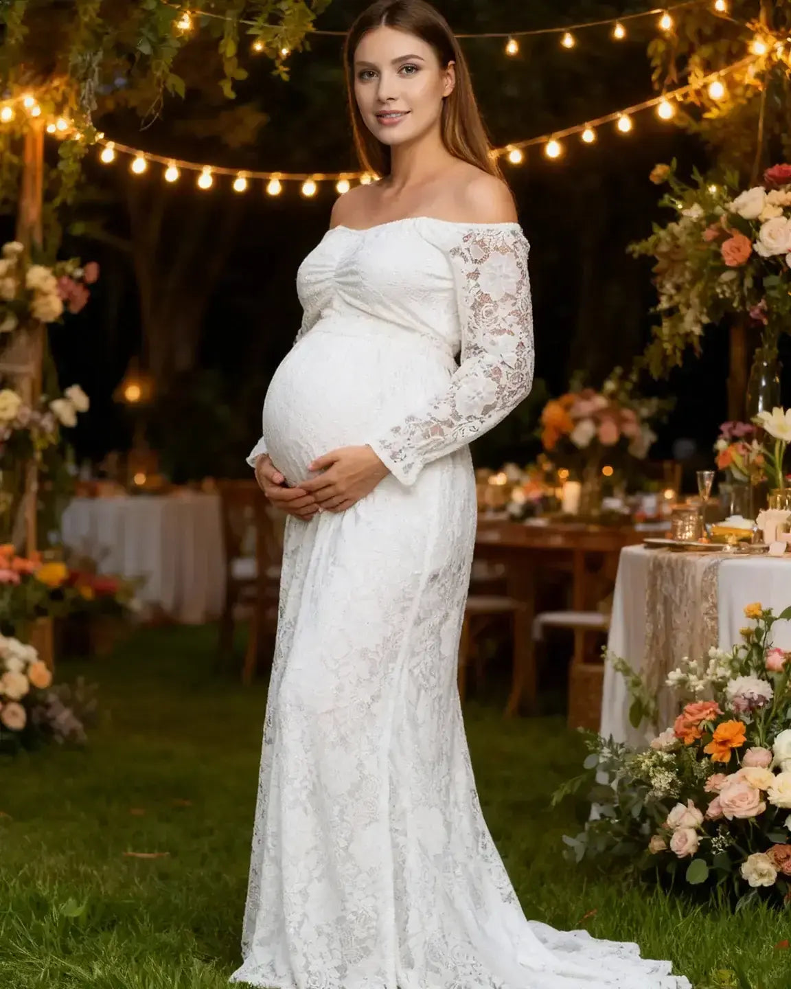 Bump Society – The Comfort Collection: Two Piece Flowing Laced Maternity Photoshoot Dress