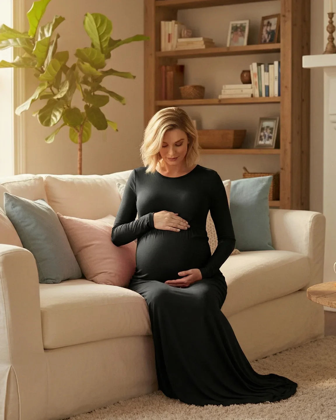 Bump Society – The Comfort Collection: Empire Waist Fitted Maternity Photoshoot Dress