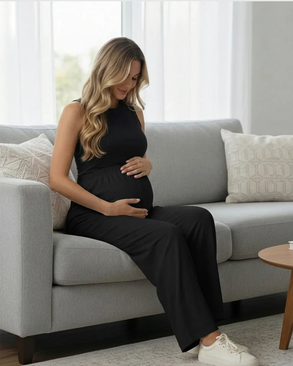Bump Society – The Comfort Collection: Elastic Waist Wide Leg Maternity Pants