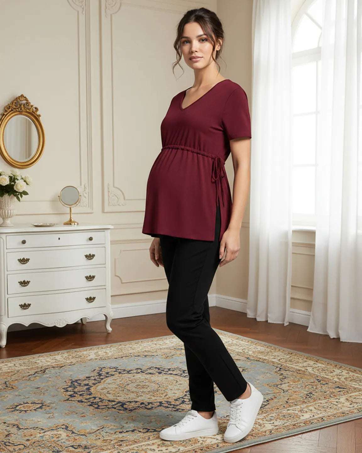Bump Society – The Comfort Collection: Elastic-Waist Babydoll Maternity Top