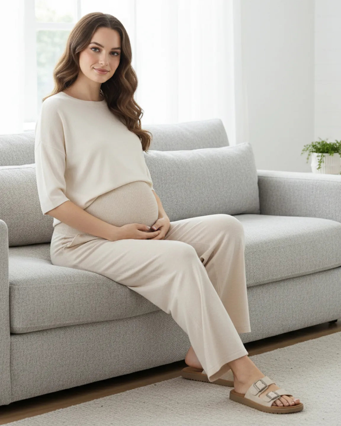 The Comfort Collection: Over The Belly Wide Leg Maternity Trouser