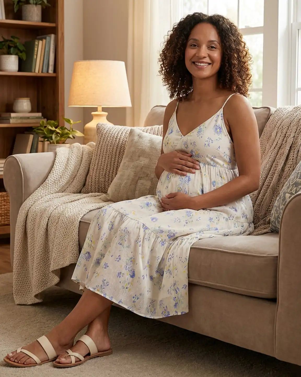 Bump Society – The Nursing Collection: Spaghetti Strapped Flowing Nursing Dress