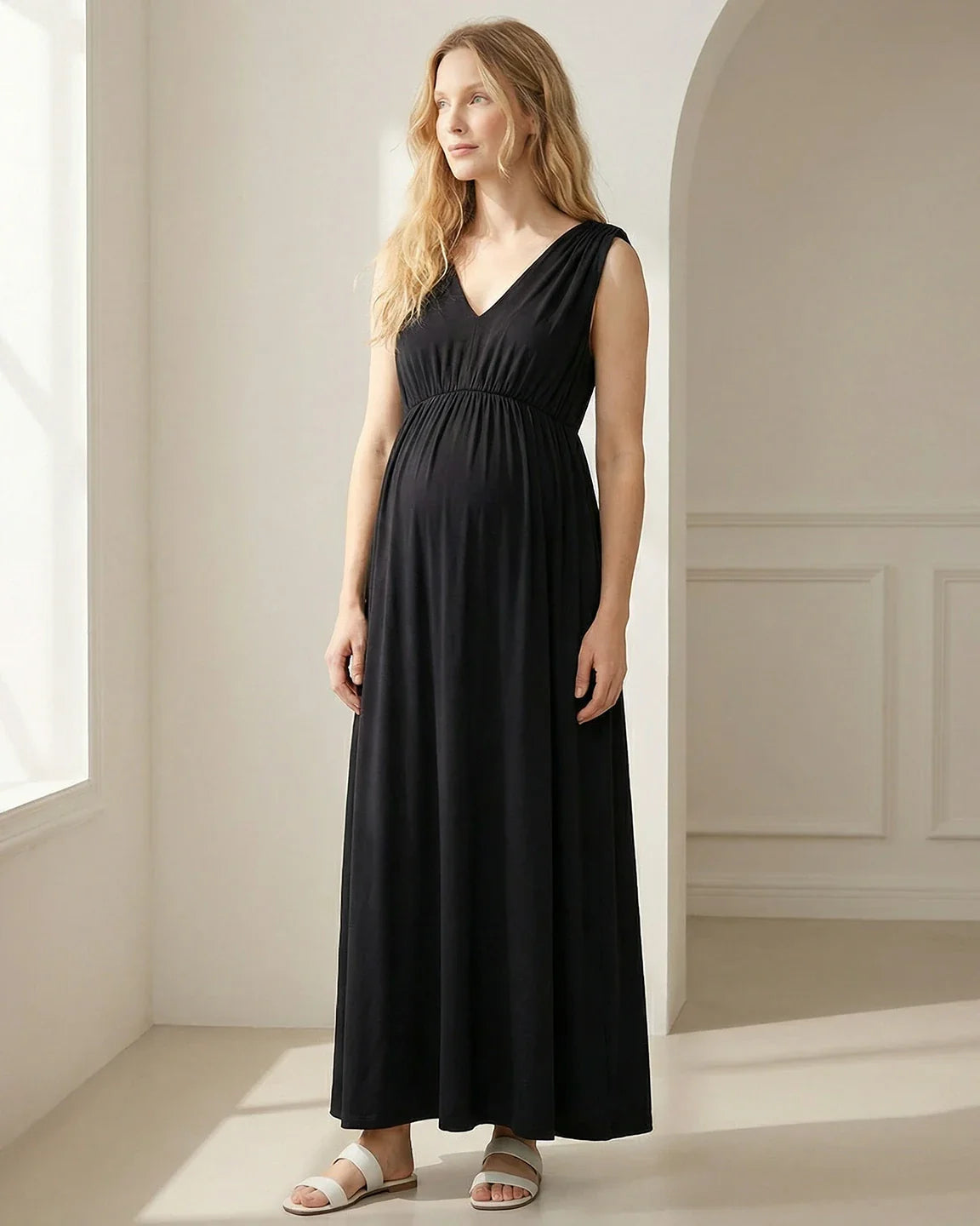 Bump Society – The Comfort Collection: Empire Waist Casual Maternity Maxi Dress