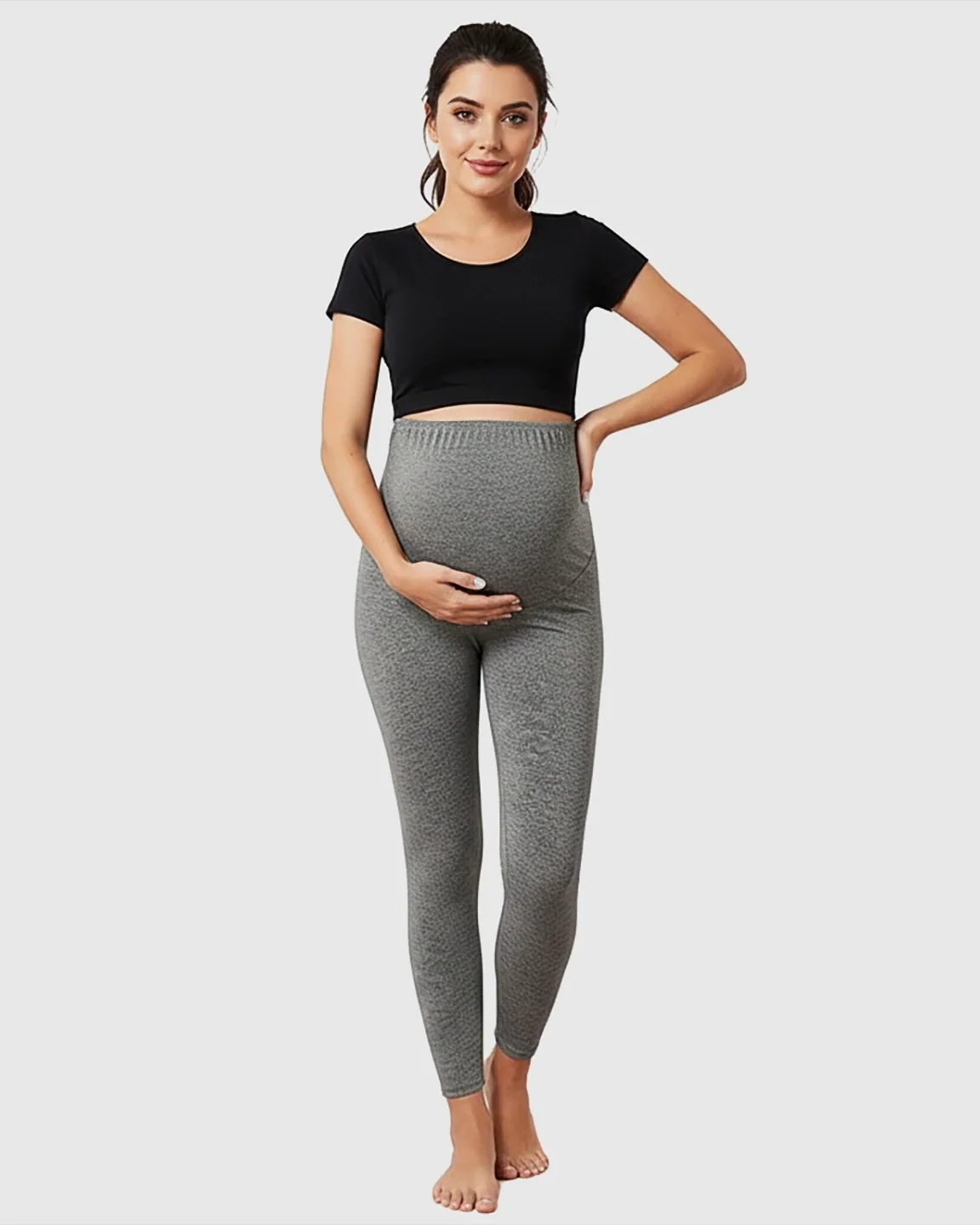 Bump Society – The Support Collection: High-Waist Tummy Support Slim-Fit Maternity Leggings