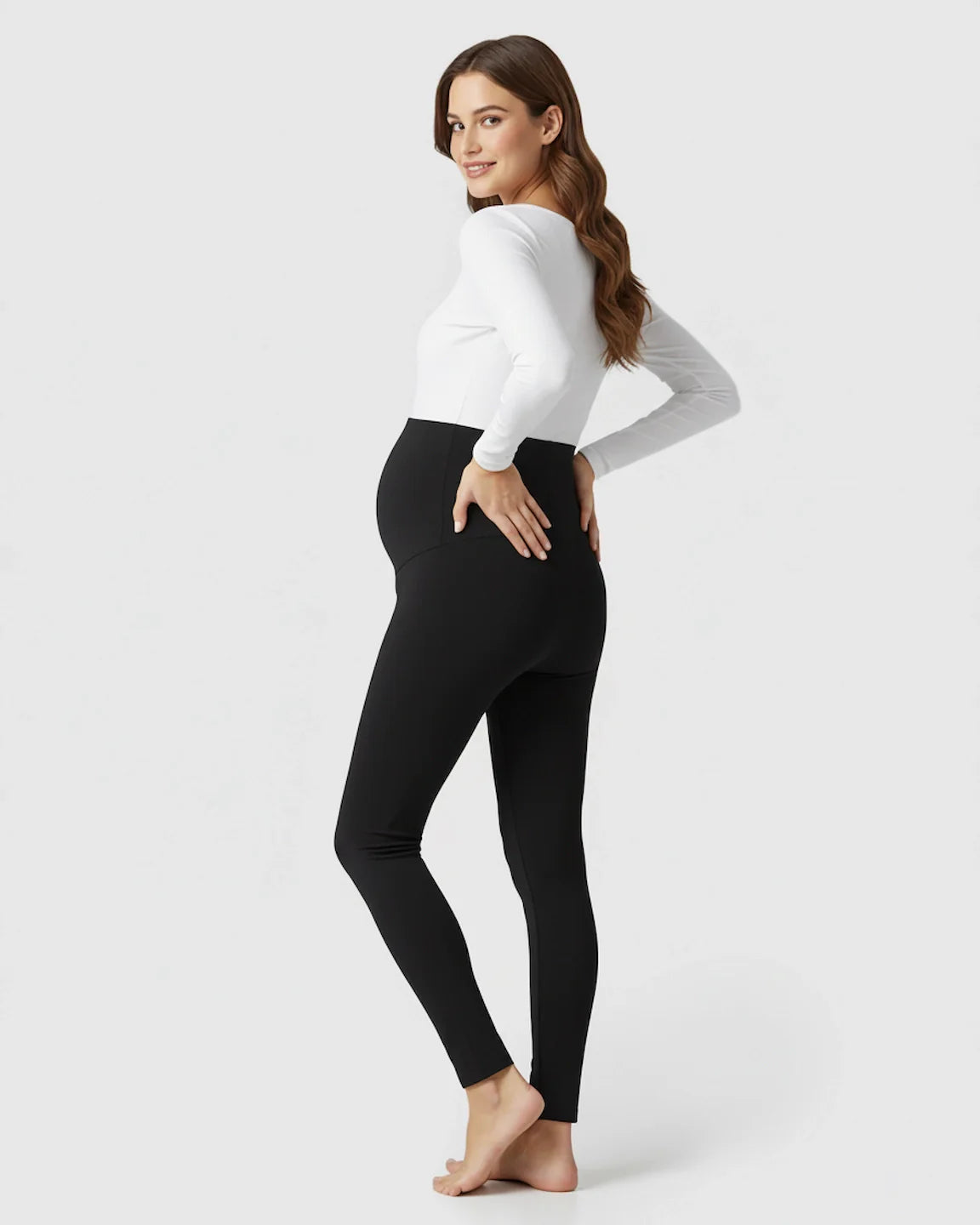 Bump Society – The Support Collection: High-Waist Tummy Support Slim-Fit Maternity Leggings
