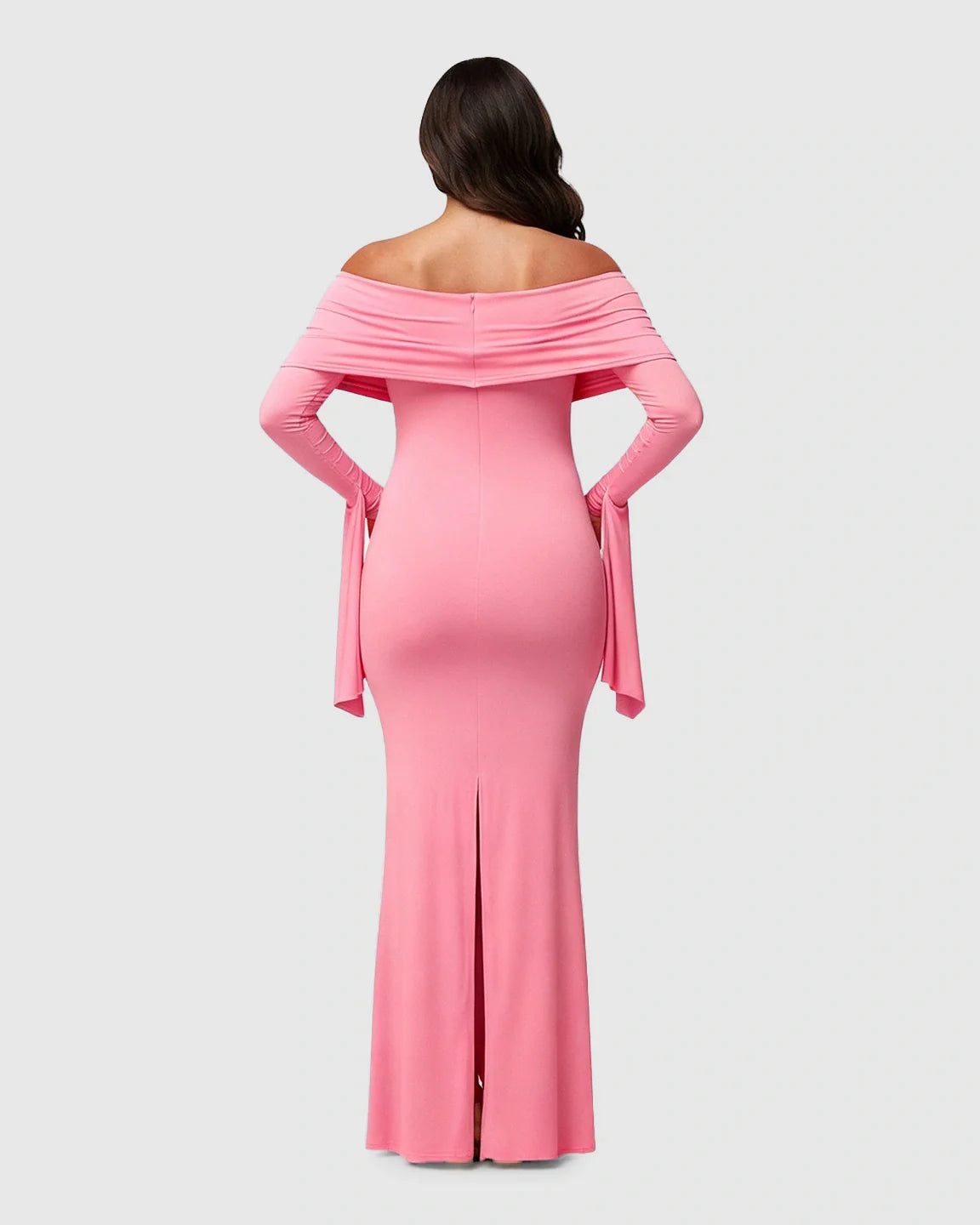 Bump Society – The Comfort Collection: Off-Shoulder Bodycon Maternity Maxi Dress