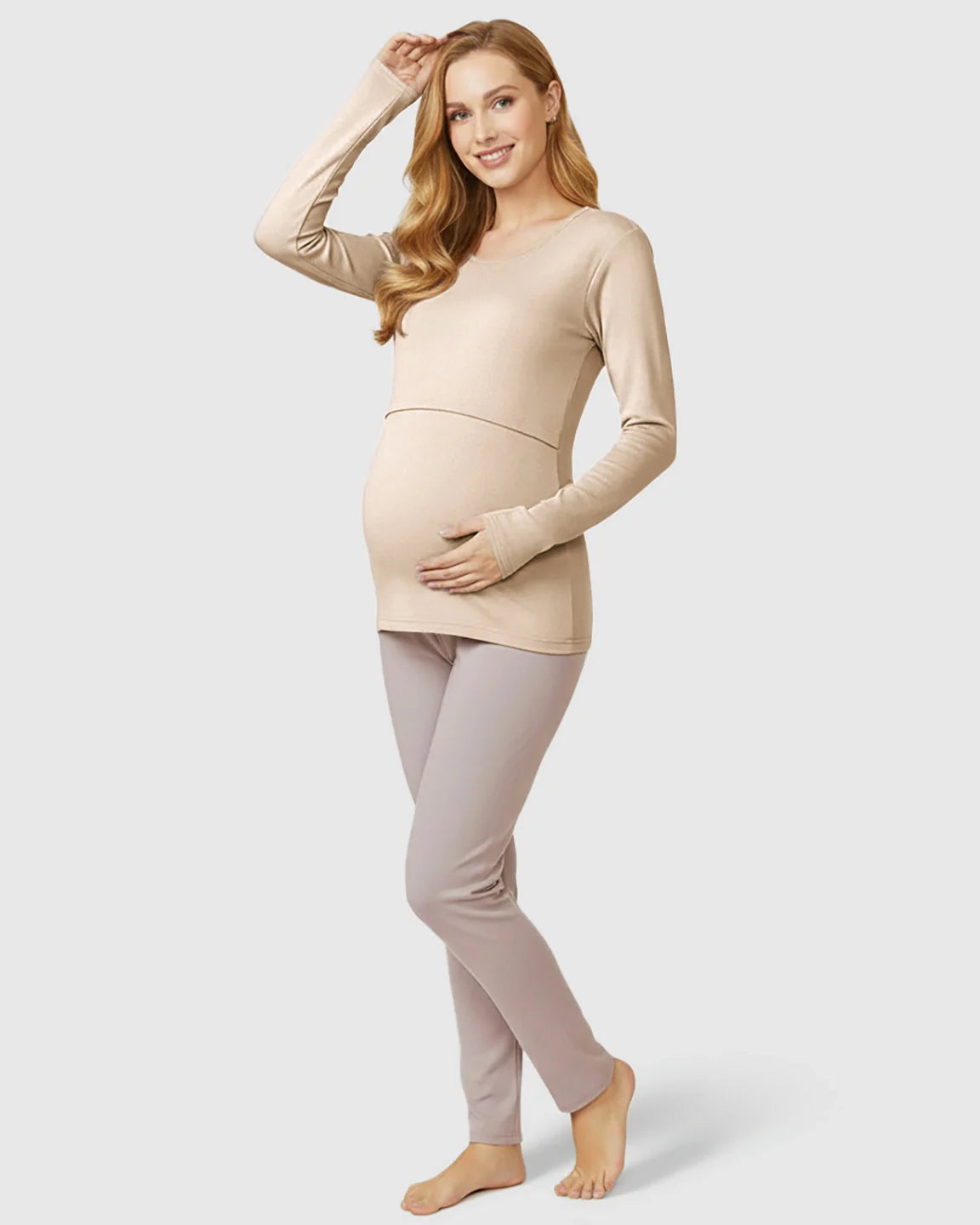 Bump Society – The Nursing Collection: Nursing Access Long Sleeve Thermal Pajama Set