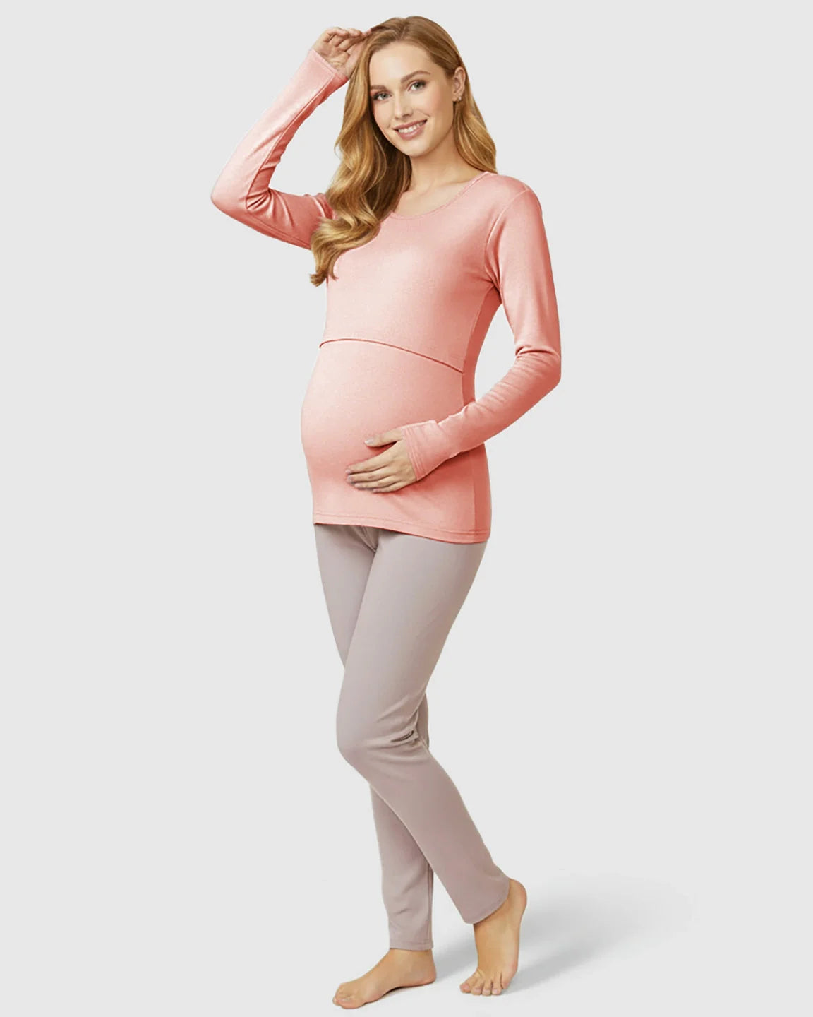 Bump Society – The Nursing Collection: Nursing Access Long Sleeve Thermal Pajama Set