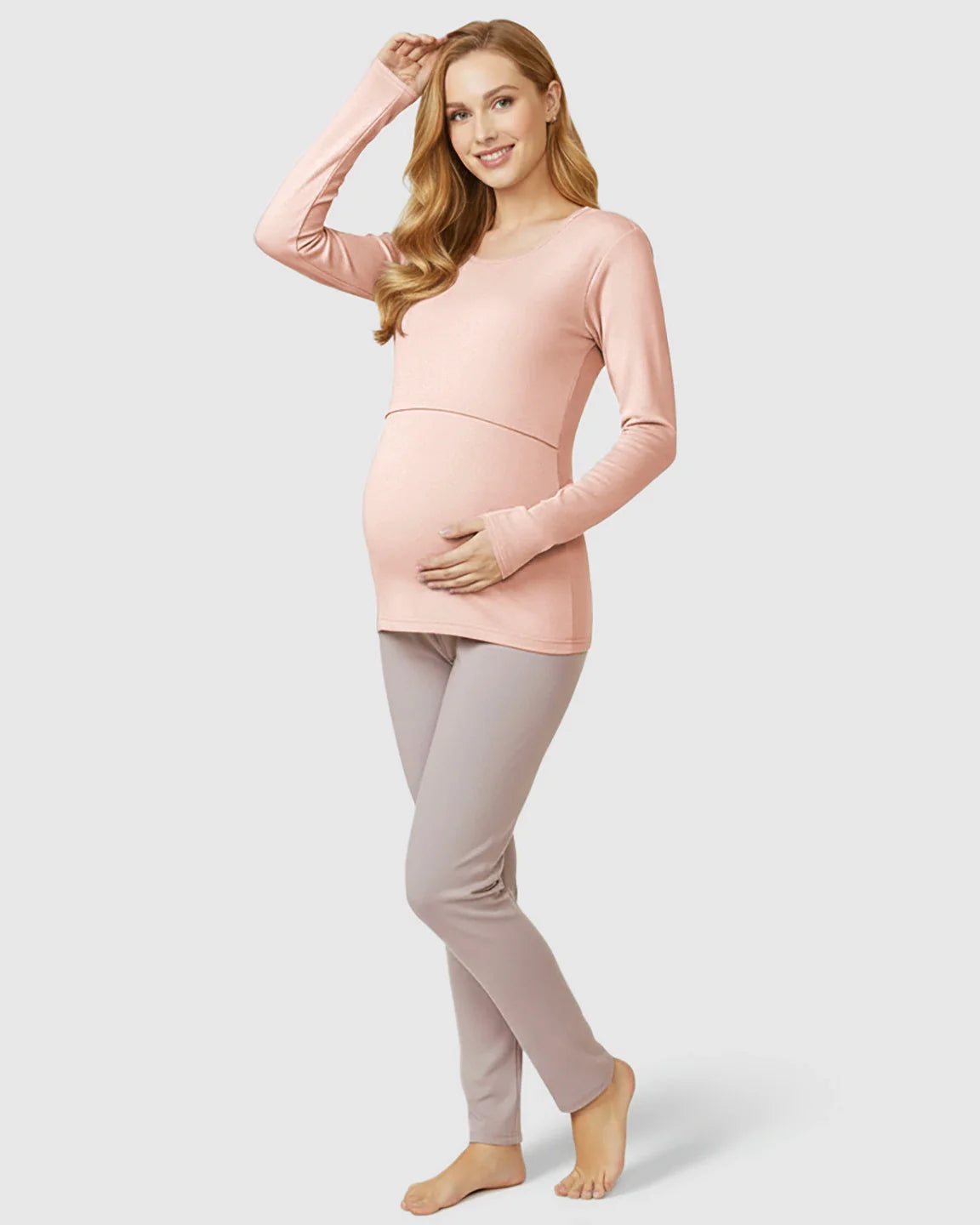 Bump Society – The Nursing Collection: Nursing Access Long Sleeve Thermal Pajama Set