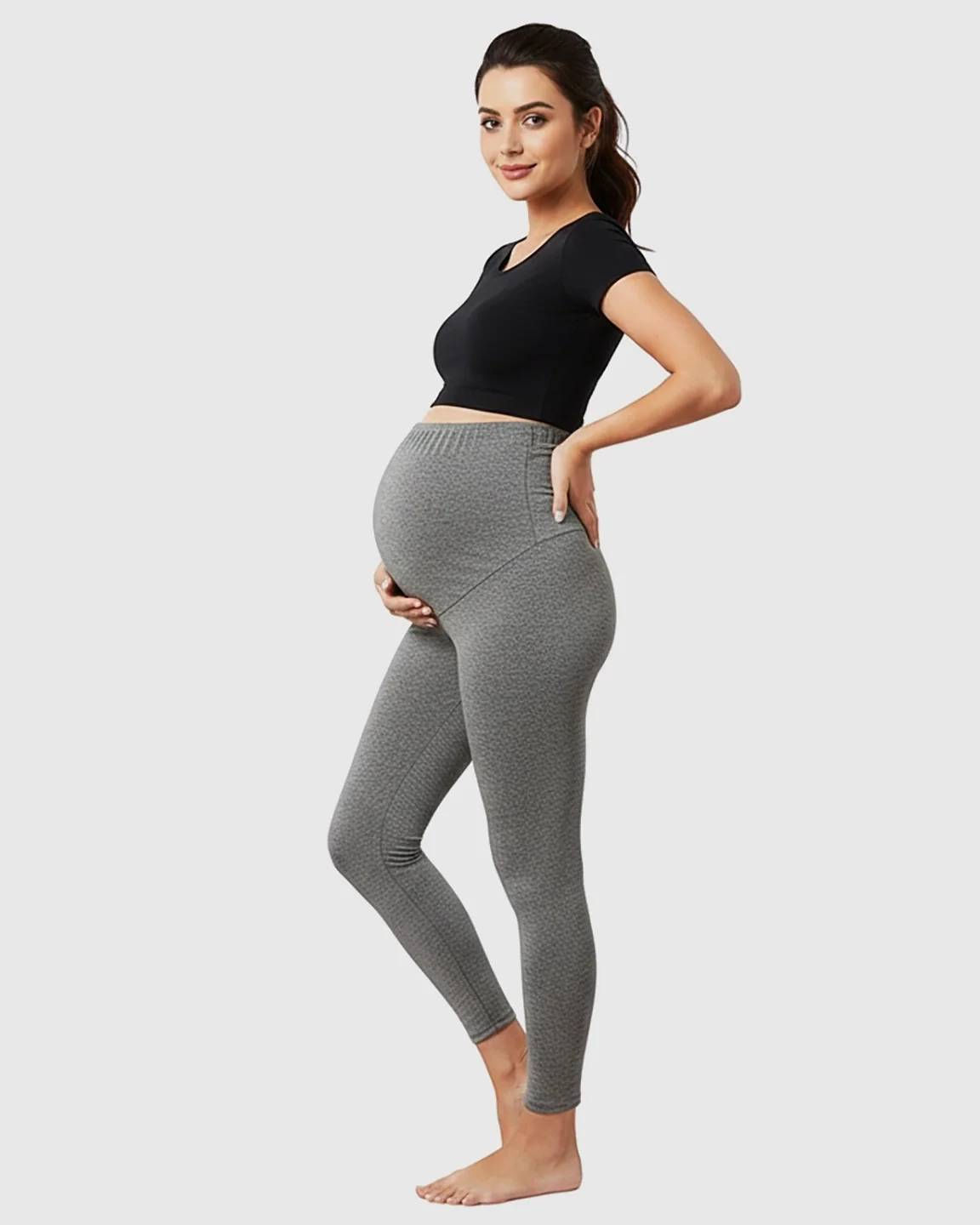 Bump Society – The Support Collection: High-Waist Tummy Support Slim-Fit Maternity Leggings