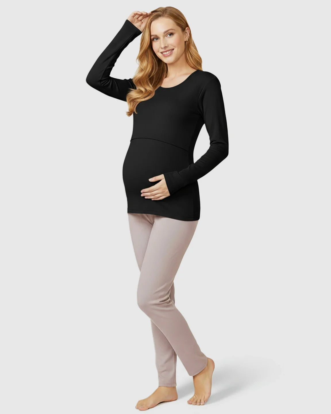 Bump Society – The Nursing Collection: Nursing Access Long Sleeve Thermal Pajama Set
