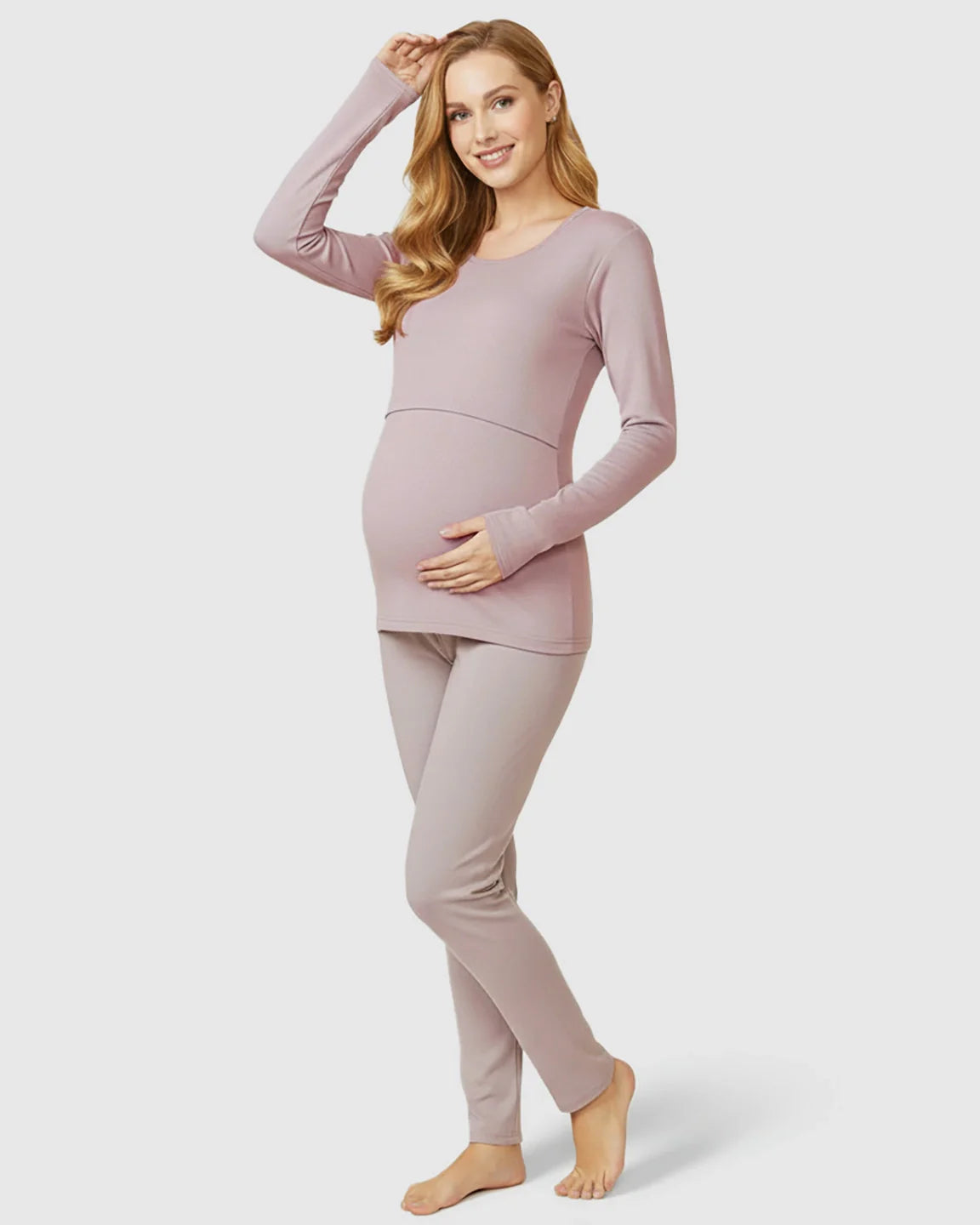Bump Society – The Nursing Collection: Nursing Access Long Sleeve Thermal Pajama Set