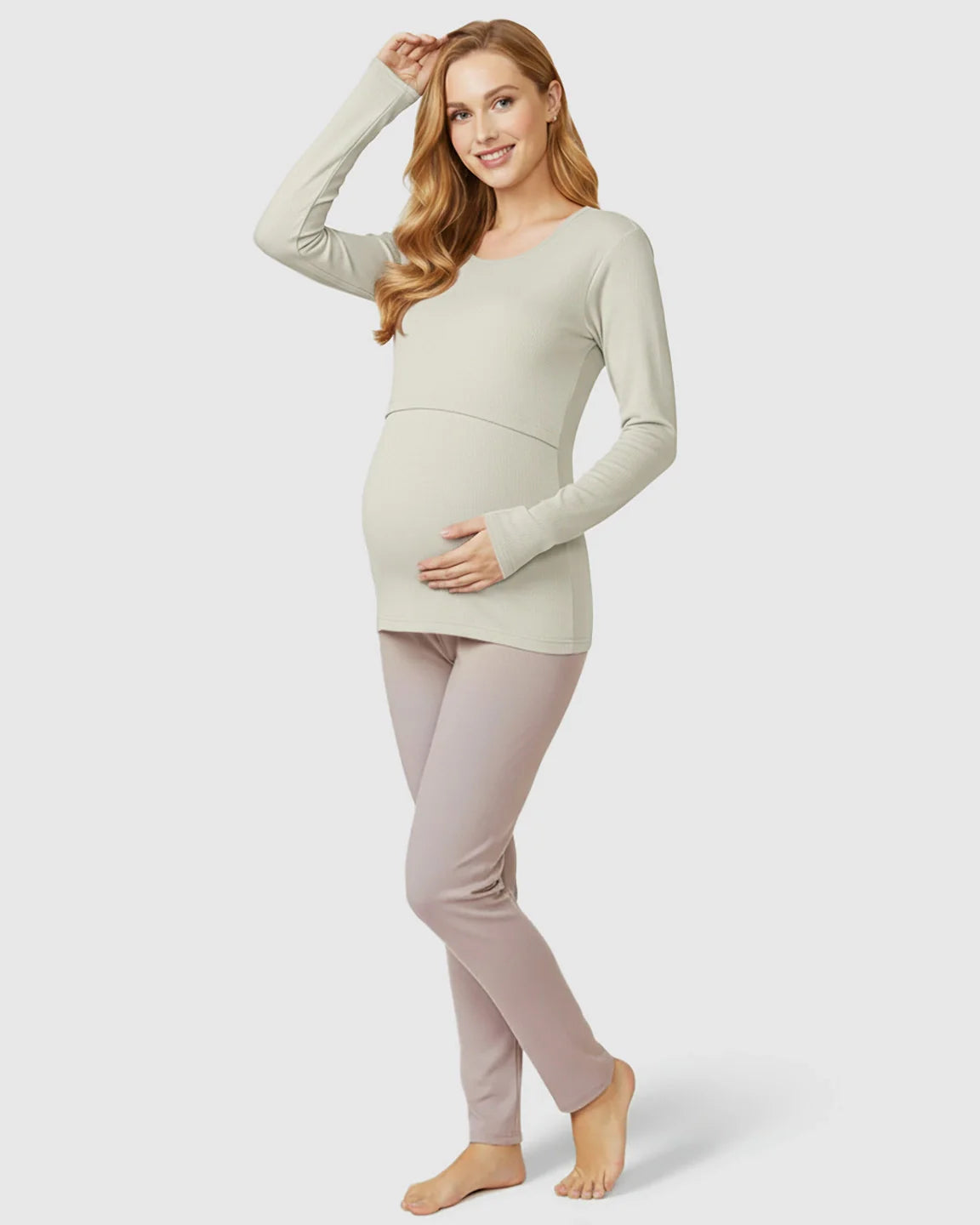 Bump Society – The Nursing Collection: Nursing Access Long Sleeve Thermal Pajama Set