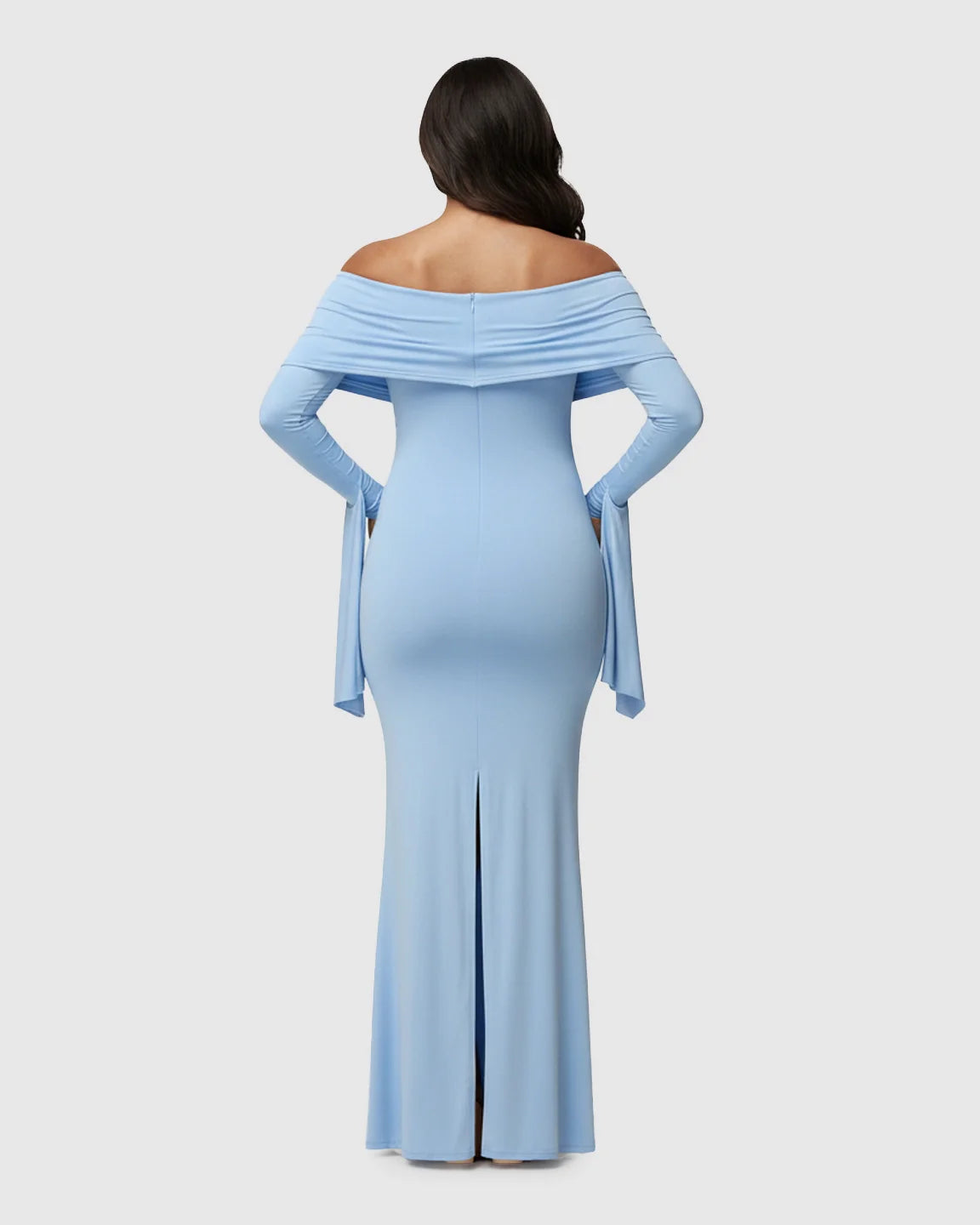 Bump Society – The Comfort Collection: Off-Shoulder Bodycon Maternity Maxi Dress