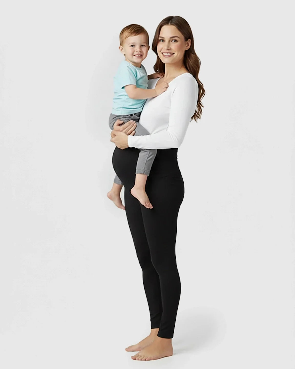 Bump Society – The Support Collection: High-Waist Tummy Support Slim-Fit Maternity Leggings