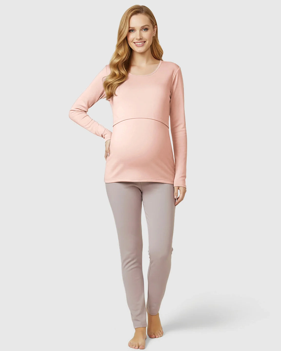 Bump Society – The Nursing Collection: Nursing Access Long Sleeve Thermal Pajama Set