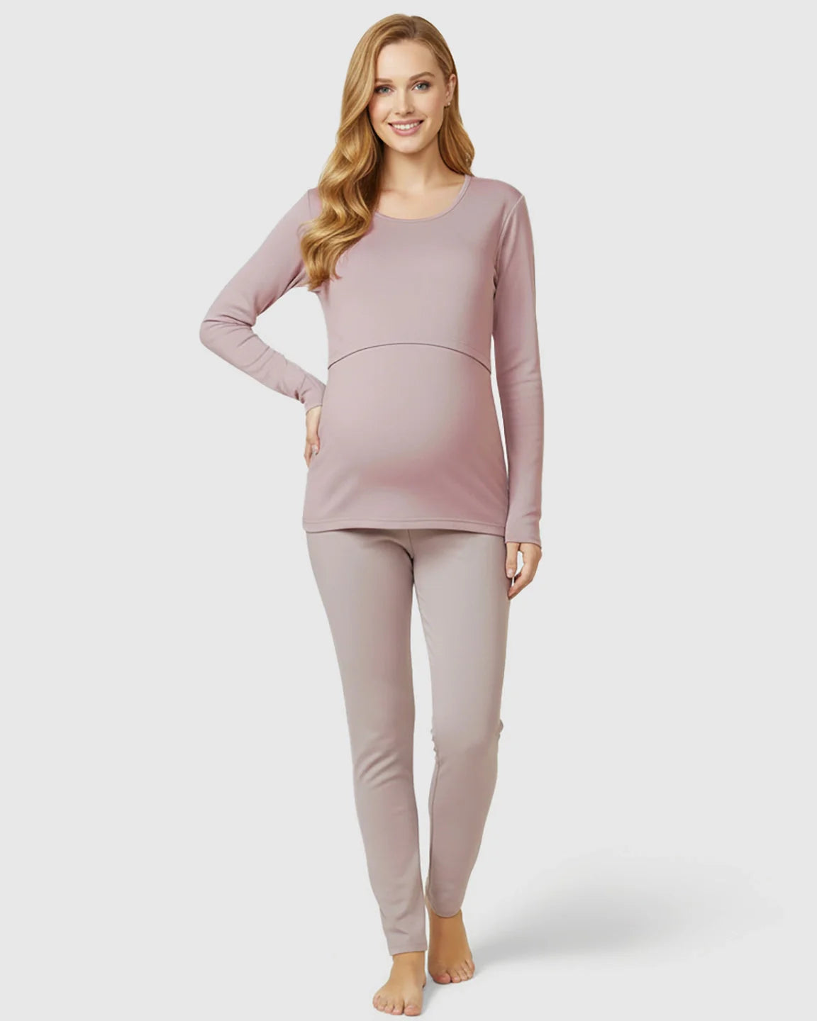 Bump Society – The Nursing Collection: Nursing Access Long Sleeve Thermal Pajama Set