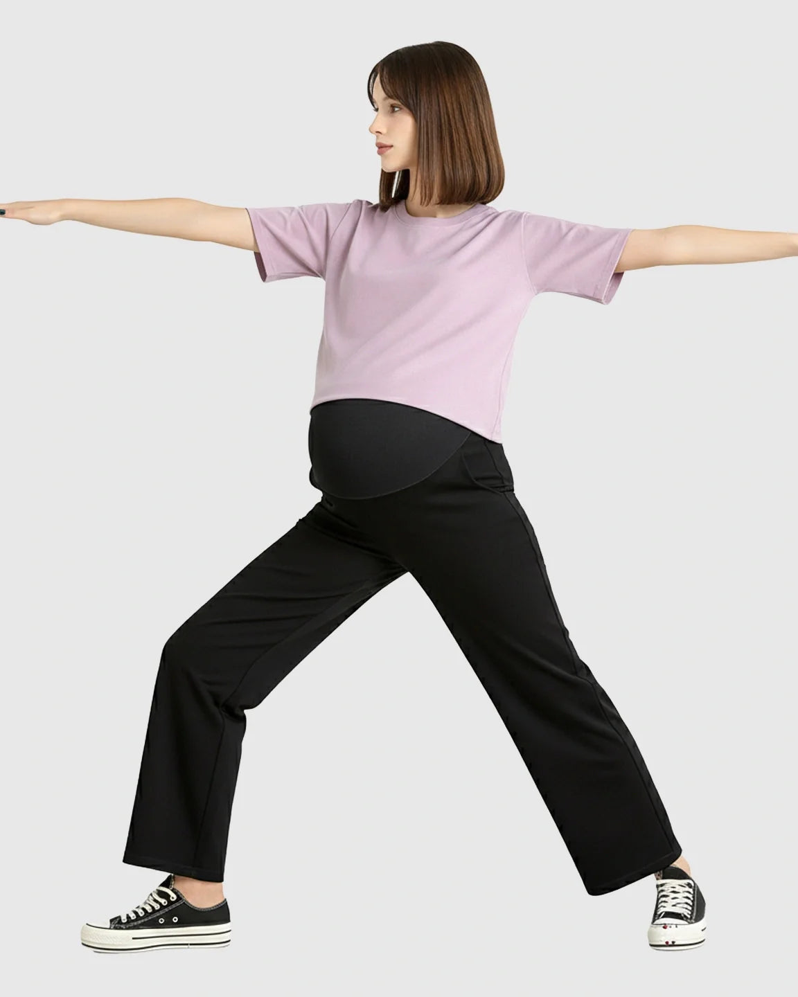 The Support Collection  Silky Wide-Leg Belly Support Maternity Pants