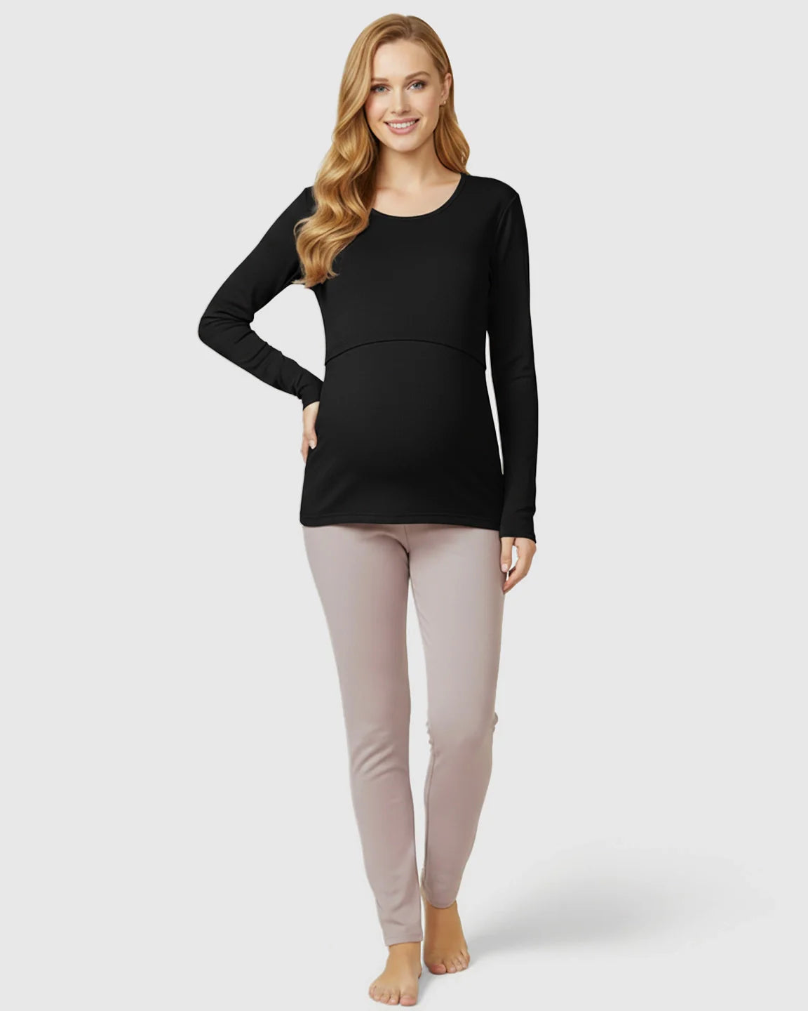 Bump Society – The Nursing Collection: Nursing Access Long Sleeve Thermal Pajama Set